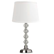 Dainolite C13T-PC - 1 Light Crystal Table Lamp, Polished Chrome, White Shade