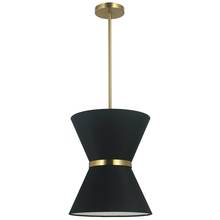 Dainolite CTN-121P-AGB-797 - 1 Light Incandescent Pendant, Aged Brass with Gold Ring Black Shade