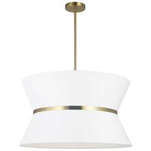 Dainolite CTN-244C-AGB-790 - 4 Light Incandescent Chandelier, Aged Brass with Gold Ring White Shade