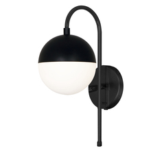 Dainolite DAY-71W-MB - 1 Light Halogen Wall Sconce, Matte Black with White Glass, Hardwire or Plug-In