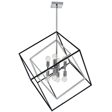 Dainolite KAP-278P-PC-MB - 8 Light Pendant, Polished Chrome / Matte Black Finish