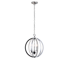 Dainolite KAR-143C-PC - 3 Light Chandelier With Crystal Studded Banding, Polished Chrome Finish