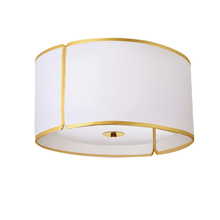 Dainolite NDR-153FH-GLD-WH - 3 Light Notched Drum Flush Mount, Gold White Shade and Diff