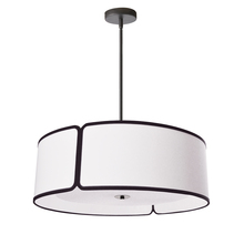 Dainolite NDR-243P-BK-WH - 4LT Notched Drum Pendant BK, WH Shade & Diffuser