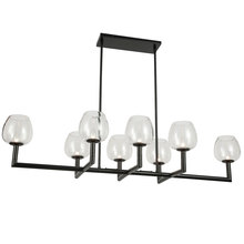 Dainolite NOR-478HC-MB-CLR - 8 Light Incandescent Matte Black Horizontal Chandelier w/ Clear Glass