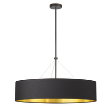 Dainolite PLV-304C-MB-698 - 4 Light Incandescent Chandelier, Aged Brass with Black / Gold Shade