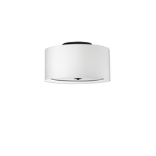 Dainolite POR-163FH-MB-WH - 3 Light Incandescent Flush Mount, Matte Black with White Shade