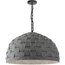 Dainolite PRA-241P-MB-500 - 1 Light Incandescent Pendant, Matte Black with Grey Felt Shade