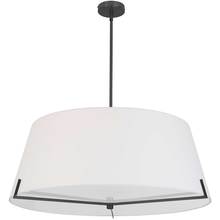 Dainolite PST-324P-MB-WH - 4 Light Incandescent Pendant Matte Black with White Fabric shade