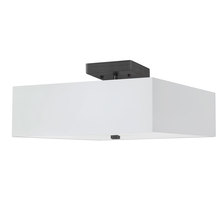 Dainolite SRN-143SF-MB-WH - 3 Light Incandescent Semi-Flush, Matte Black with White Shade