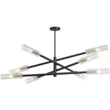 Dainolite WAN-448C-MB-AGB-FR - 8 Light Incandescent Wand Pendant Matte Black & Aged Brass w/ Frosted Glass