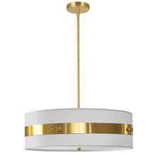 Dainolite WIL-224P-AGB-WH - 4 Light Incandescent Pendant Aged Brass Finish with White Shade