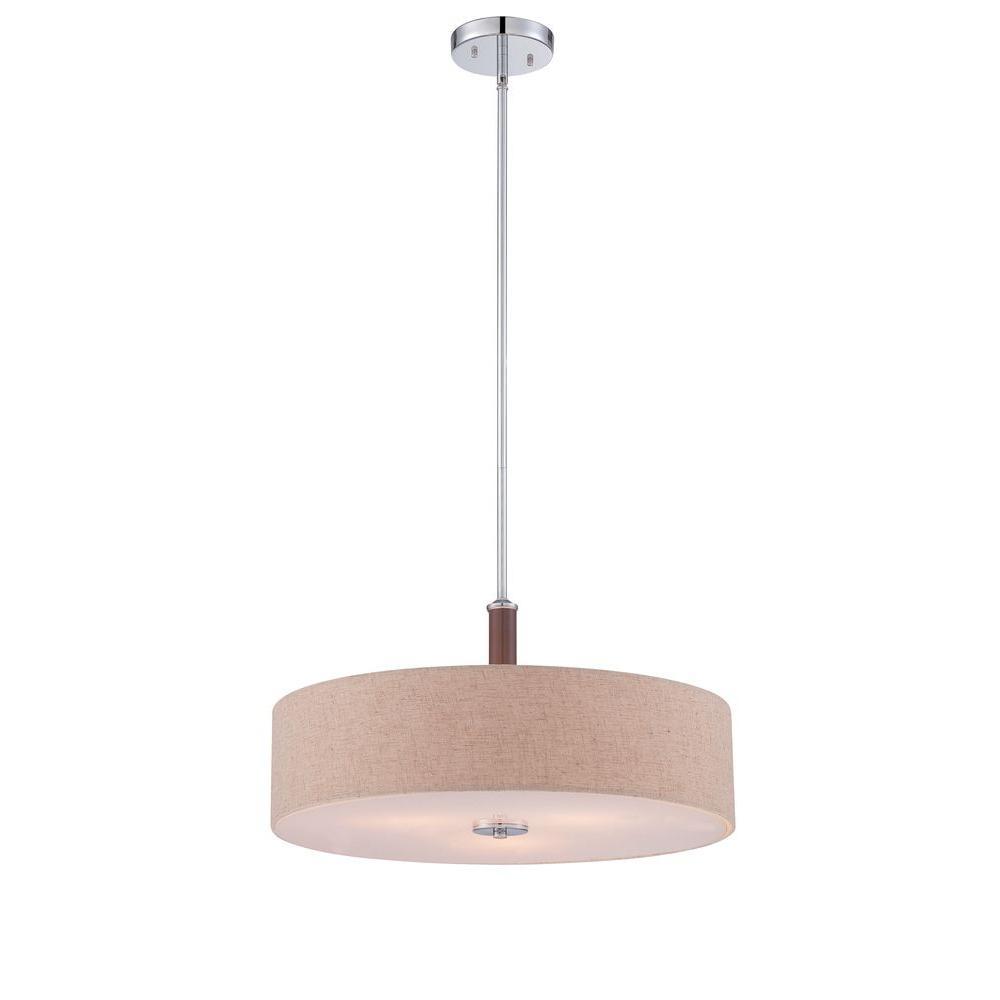 Jones Collection 3-Light Chrome Convertible Semi-Flush Mount Pendant