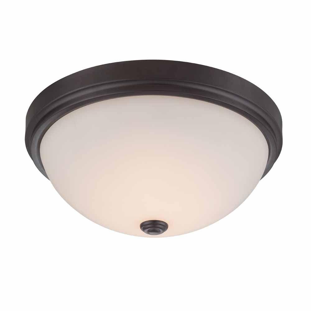 13.25 in. Oil Rubbed Bronze LED Flushmount with Frosted Glass