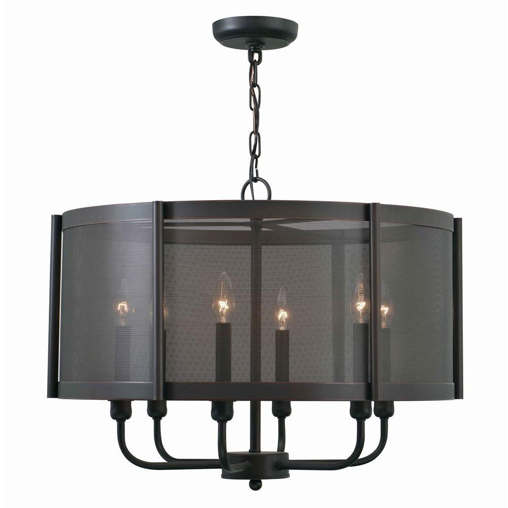 Xena Collection 6-Light Euro Bronze Indoor Chandelier