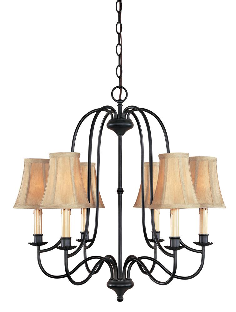 Brondy 6-Light Aged Ebony Chandelier