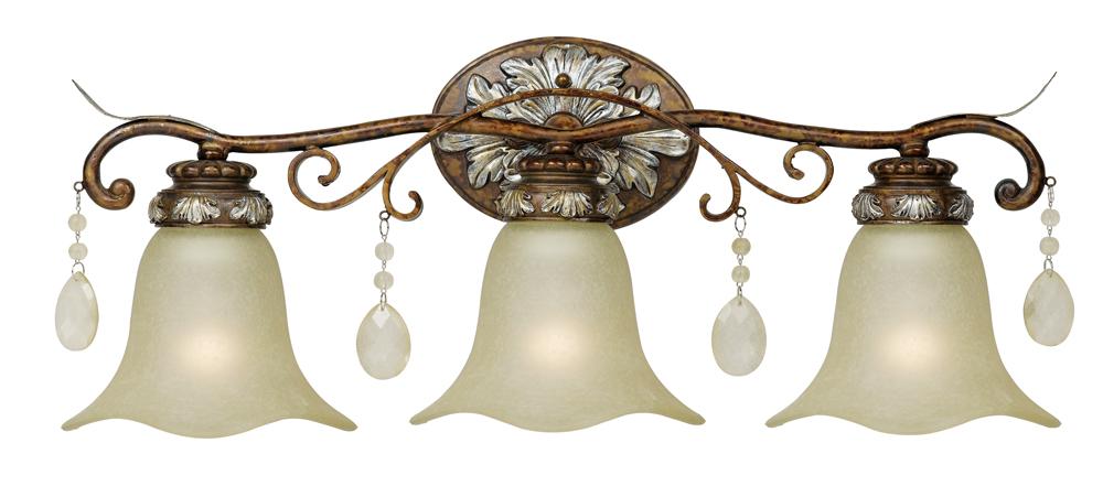 3-Light Oxide Bronze with Silver Bath Bar Light