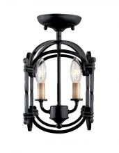 World Imports WI6140942 - Hastings Collection 2-Light Rust Semi-Flush Mount Lantern