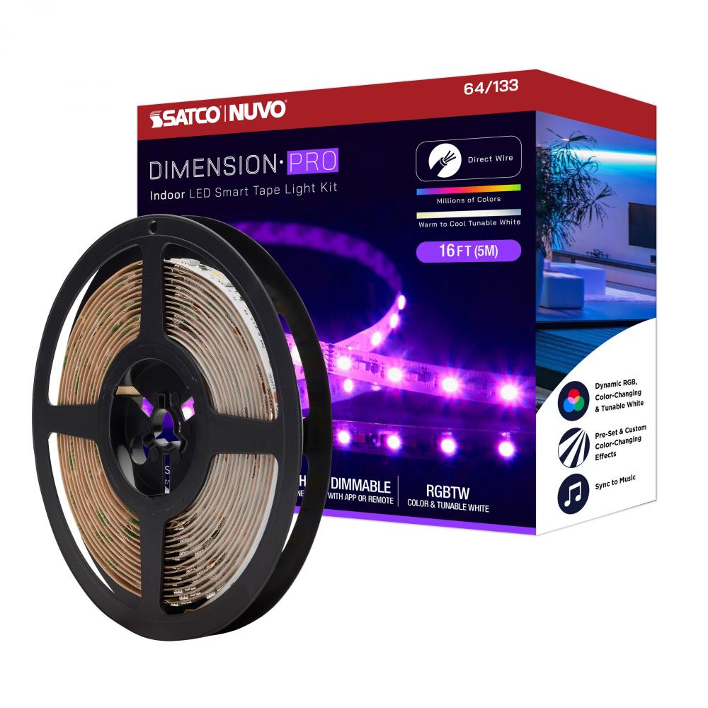 Dimension Pro; Tape light strip; 16 ft.; Hi-Output; RGB plus Tunable White; J-Box connection;